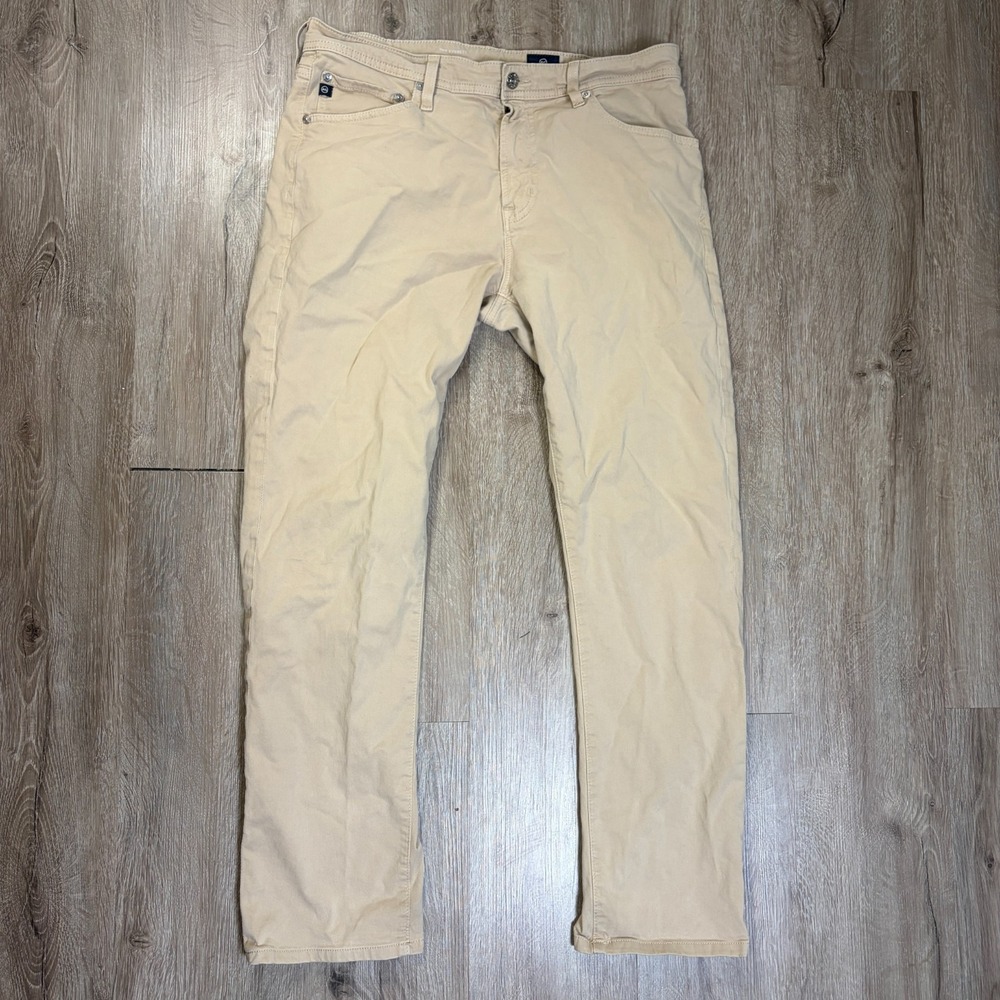 Adriano Goldschmied Everett Slim Straight Chinos 34x32 (Fits 34x30) Brown Tan